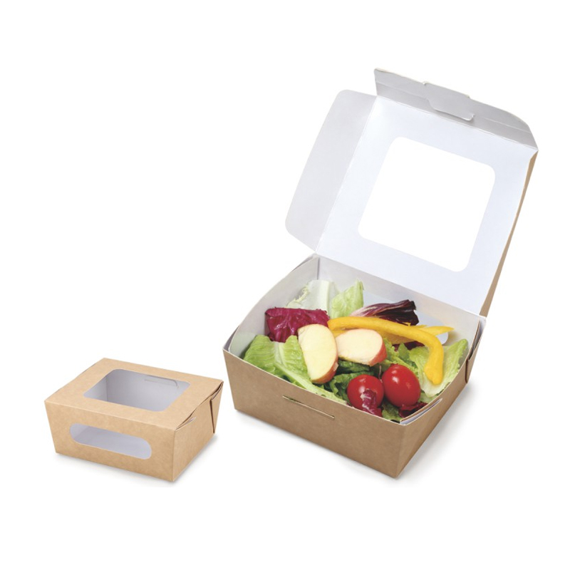 Kraft Paper Salad Box-PLA Window