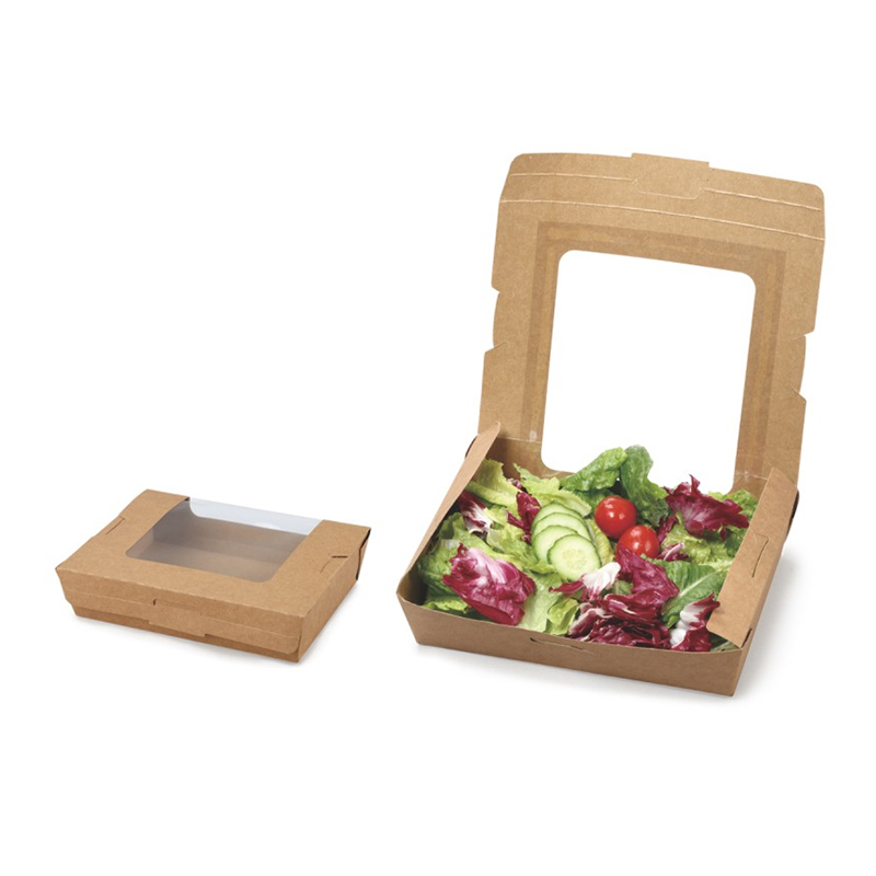 Kraft Paper Salad Box-PLA Window