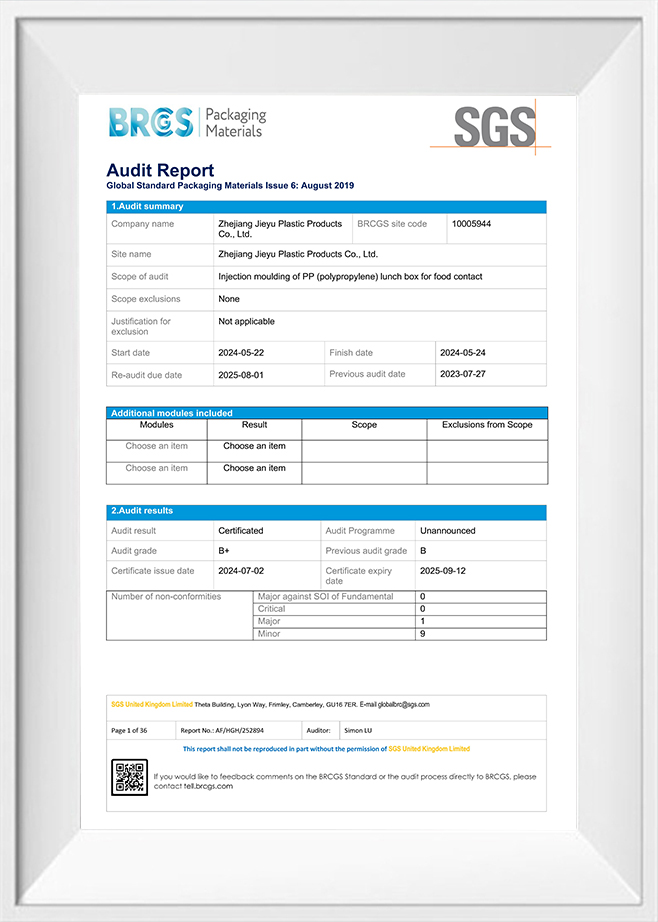 BRCGS PM Audit Report